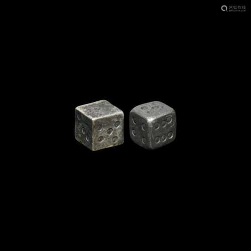 Roman Silver Dice Pair