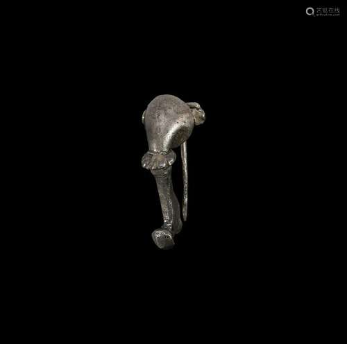 Roman Silver Trumpet Brooch