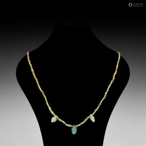 Romano-Egyptian Faience Bead Necklace with Grape Bunch