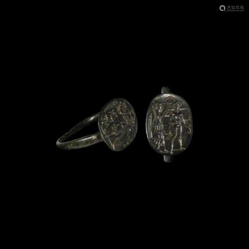 Greek Signet Ring with Coronation Scene