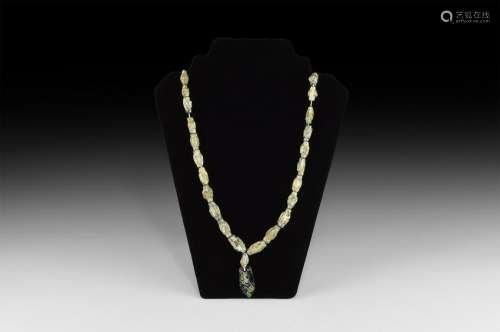 Roman Iridescent Bead Necklace