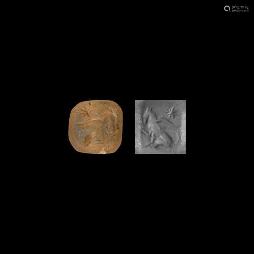 Phoenician Crystal Stamp Seal with Bird