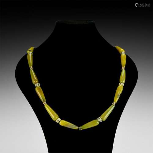 Romano-Egyptian Stone and Glass Bead Necklace