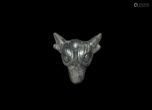 Roman Silver Bull's Head Mount