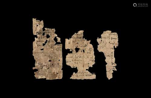 Egyptian Papyrus Page Fragment Group