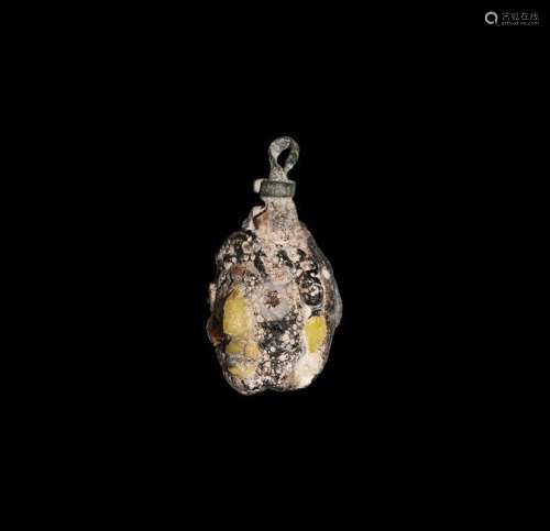 Phoenician Glass Face Pendant