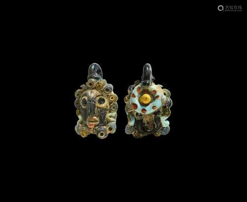 Phoenician Mosaic Glass Head Pendant