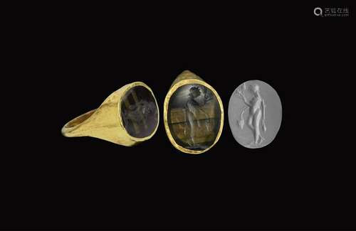 Roman Gold Ring with Mercury Gemstone