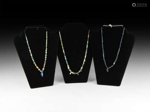 Roman Blue Glass Bead Necklace Group