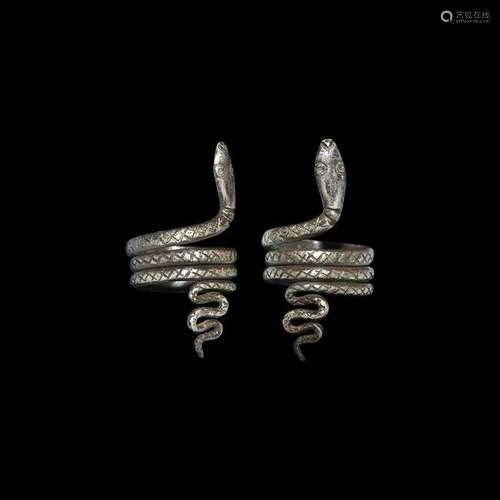 Romano-Egyptian Silver Coiled Snake Ring