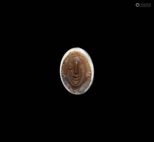 Roman Banded Agate Cameo with Portrait