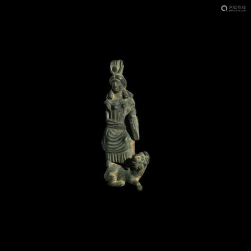 Romano-Egyptian Goddess Statuette Standing on Lion