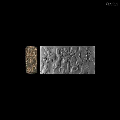 Western Asiatic Cylinder Seal with Gryphons