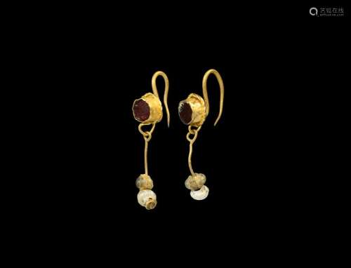 Roman Gold Drop Earring Pair