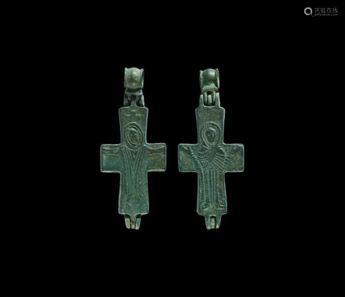 Byzantine Reliquary Cross Pendant