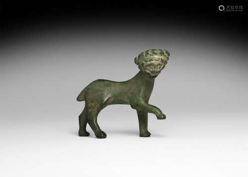 Roman Prancing Lion Statuette