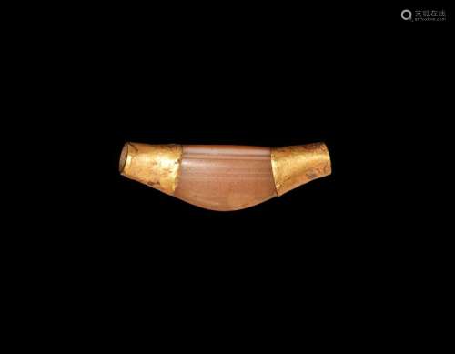 Achaemenid Gold Clad Elbow Bead