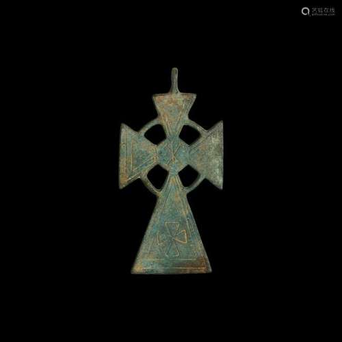 Byzantine Cross Pendant with Christogram