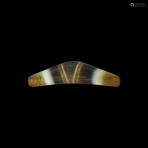 Western Asiatic Banded Agate Elbow Bead