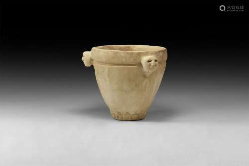 Western Asiatic South Arabian Bowl with Faces