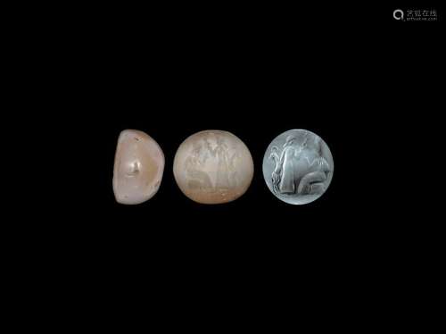 Western Asiatic Chalcedony Stamp Seal with King