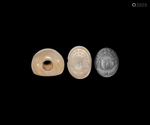 Sassanian Inscribed Stamp Seal with Lion's Head