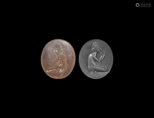 Roman Gemstone with Crouching Figure