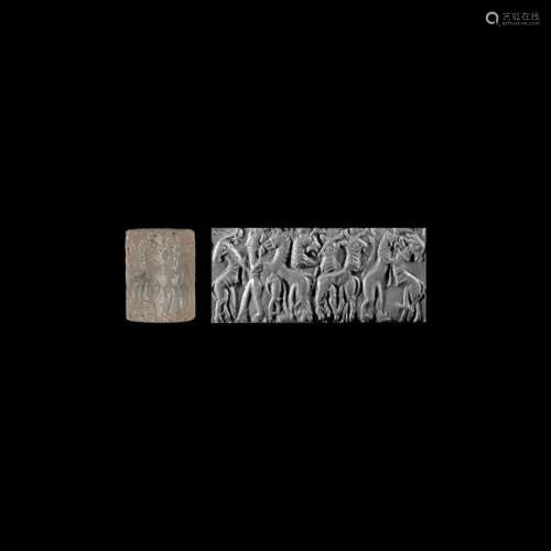 Early Dynastic Cylinder Seal with Contest Scenes