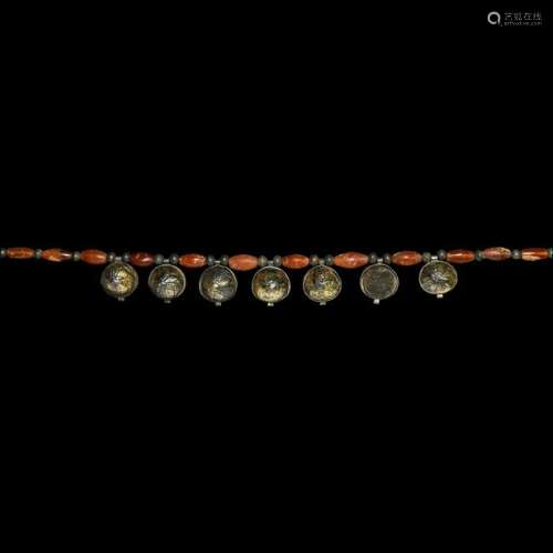 Elamite Necklace with Gilt Silver Pendants