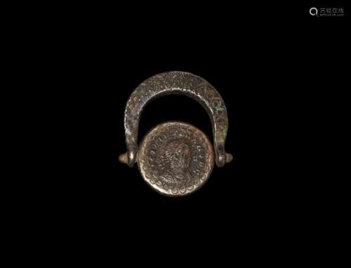 Roman Swivel Ring with Coins