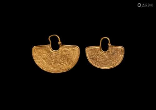 Western Asiatic South Arabian Gold Earrings