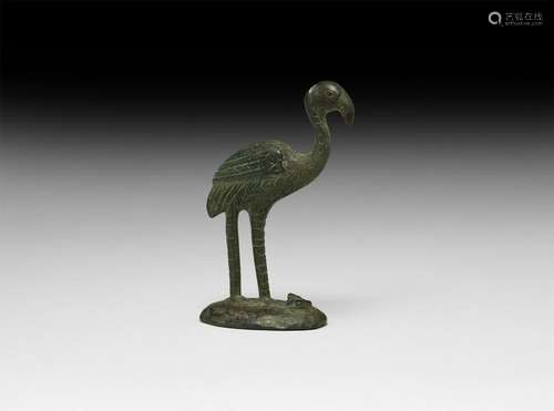 Roman Flamingo and Frog Statuette