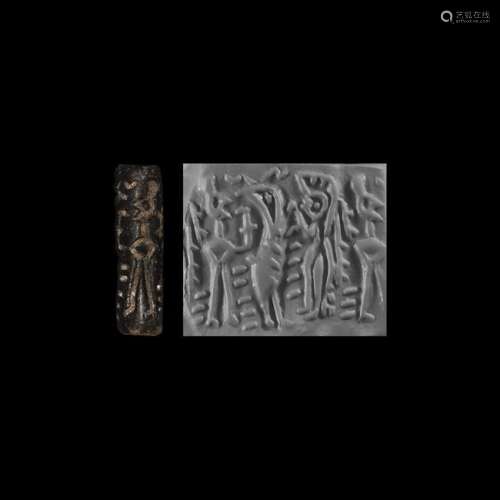 Early Dynastic I Cylinder Seal with Contest Scene