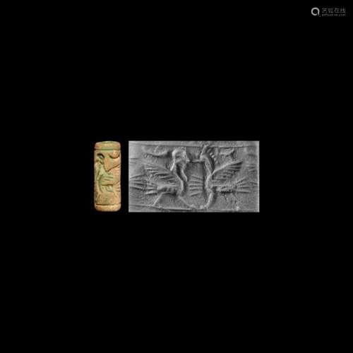 Western Asiatic Cylinder Seal with Gryphons