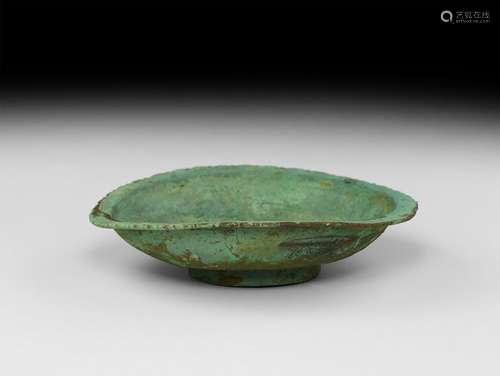 Roman Dentilled Bronze Bowl