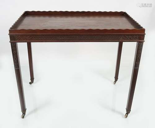 GEORGE III MAHOGANY SILVER TABLE