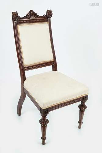 19TH-CENTURY MAHOGANY ARMORIAL CHAIR