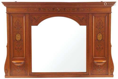 EDWARDIAN SATINWOOD & MARQUETRY   MIRROR