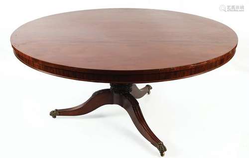 LARGE REGENCY PERIOD MAHOGANY DINING TABLE