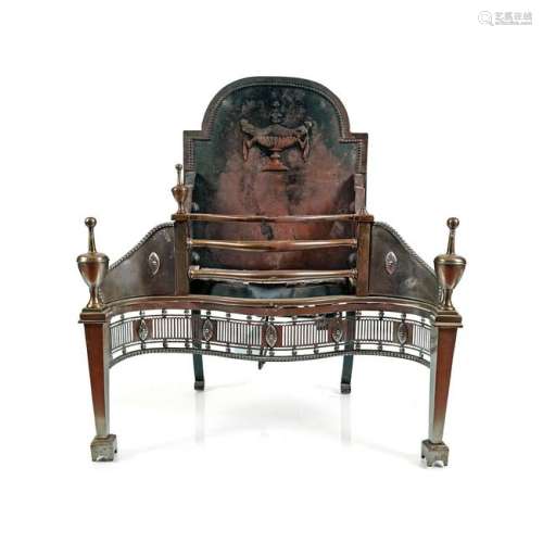 EDWARDIAN GEORGE III STYLE FIRE BASKET