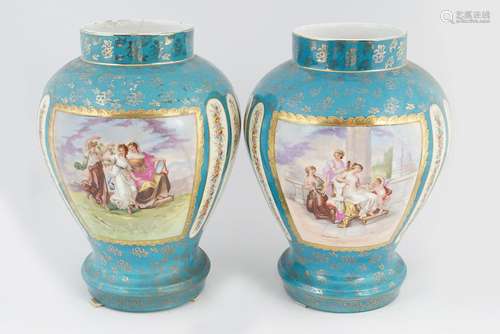 PAIR OF 19TH-CENTURY GERMAN PORCELAIN VASES