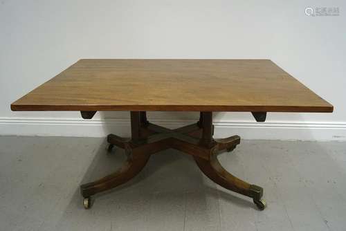 LARGE REGENCY PERIOD MAHOGANY COFFEE TABLE