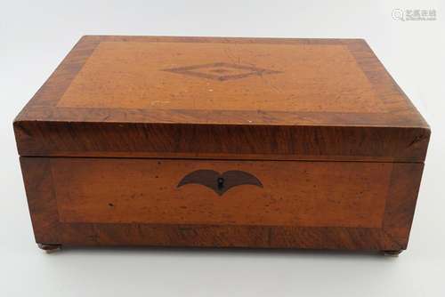 GEORGE III SATINWOOD AND INLAID WORK BOX