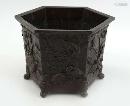 19TH-CENTURY JAPANESE MEIJI BRONZE JARDINIÃRE