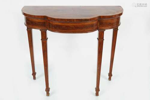 EDWARDIAN MAHOGANY & FRUITWOOD CROSSBANDED TABLE