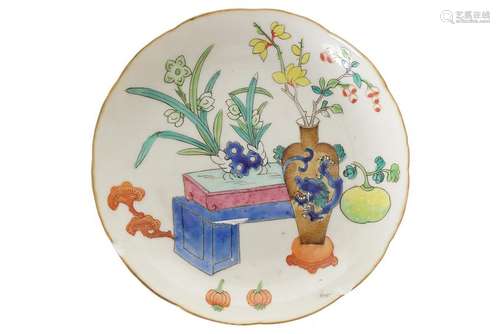 18TH-CENTURY CHINESE POLYCHROME SAUCER