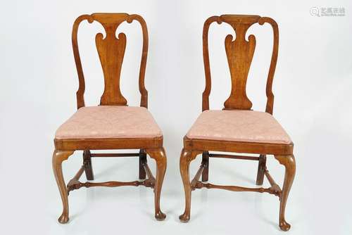 PAIR OF GEORGE I PERIOD WALNUT CHAIRS