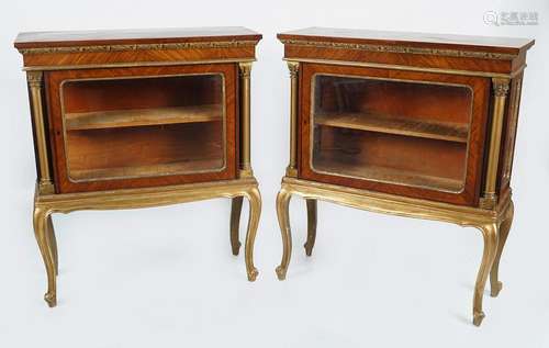 PAIR 19TH-CENTURY KINGWOOD & PARCEL GILT CABINETS