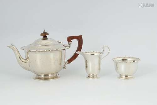 THREE PIECE SILVER TEA SET