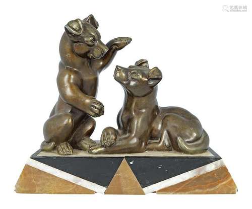 ART DECO GROUP OF DOGS